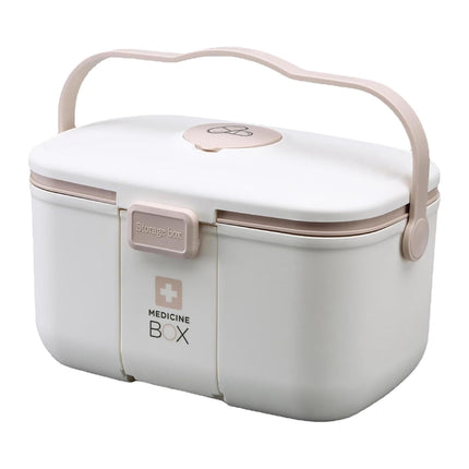 Medicine Storage Box – Removable 3-Section Tray, Lid Pills