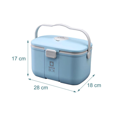 Medicine Storage Box With 3-Section Insert, Lid Tray