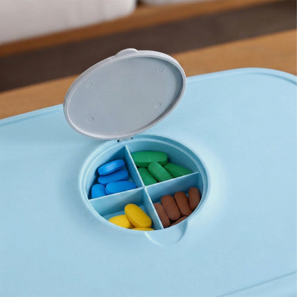 Medicine Storage Box With 3-Section Insert, Lid Tray