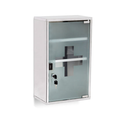 Medicine cabinet EMERGENCY stainless steel XL