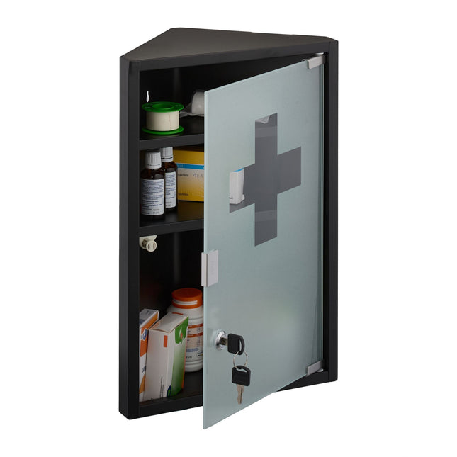 Medicine cabinet with glass door