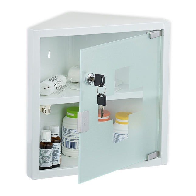 Medicine cabinet with glass door