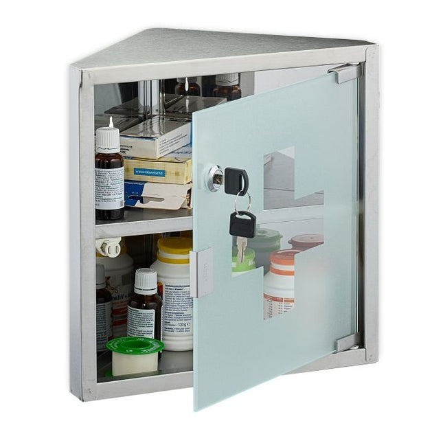 Medicine cabinet with glass door