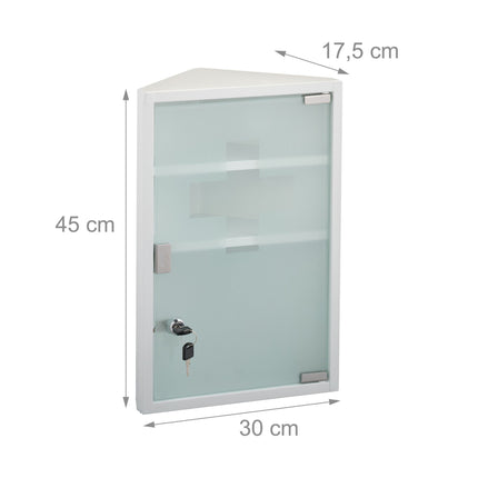 Medicine cabinet with glass door