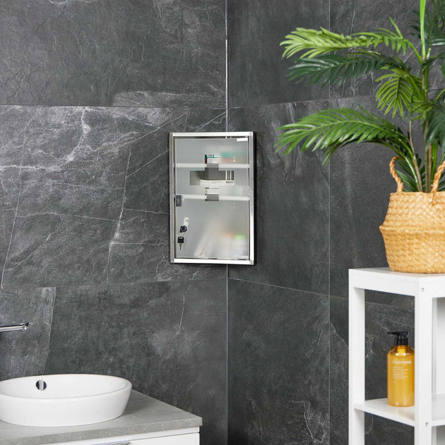 Medicine cabinet with glass door