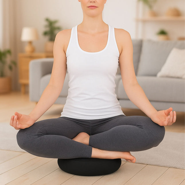 Meditation Cushion Set with Yoga Strap – Buckwheat Filled