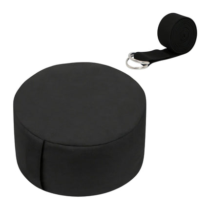Meditation Cushion Set with Yoga Strap – Buckwheat Filled