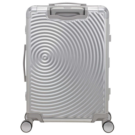 Medium Silver Aluminum Suitcase, 68 cm, 4 Wheels, TSA Lock