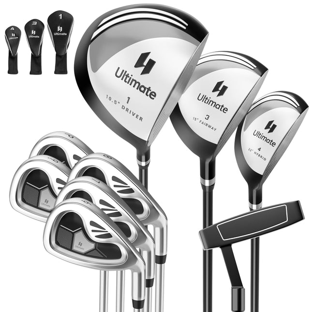 Men's 9-Piece Golf Club Set, Right-Handed, Grey