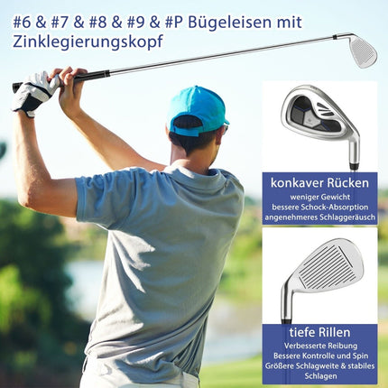 Men's 9-Piece Right-Handed Golf Club Set with Covers