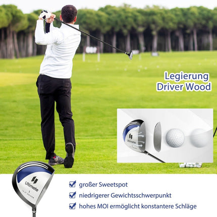 Men's 9-Piece Right-Handed Golf Club Set with Covers