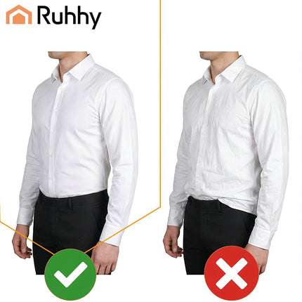 Men's Adjustable Shirt Suspenders – Black, Non-Slip, Elastic