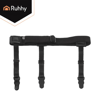 Men's Adjustable Shirt Suspenders – Black, Non-Slip, Elastic