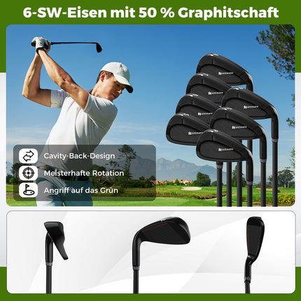 Men's Right-Handed Golf Club Set with Stand Bag