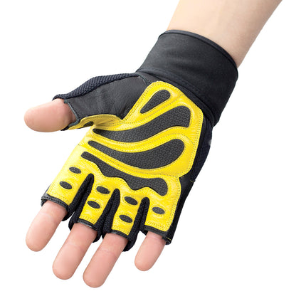 Men's XXL Fitness Gloves, Black/Yellow