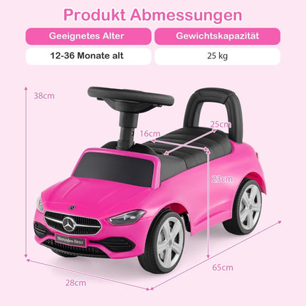 Mercedes-Benz Ride-On Toy Car with Steering Wheel & Storage
