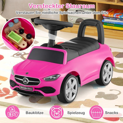 Mercedes-Benz Ride-On Toy Car with Steering Wheel & Storage