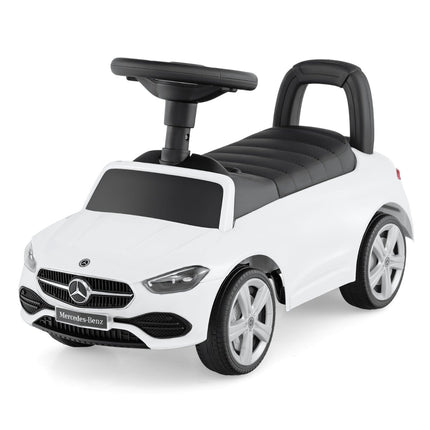 Mercedes-Benz Ride-On Toy Car with Steering Wheel, White