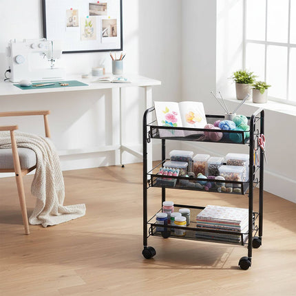 Mesh Trolley with Wheels – Multi-Level Metal Shelves