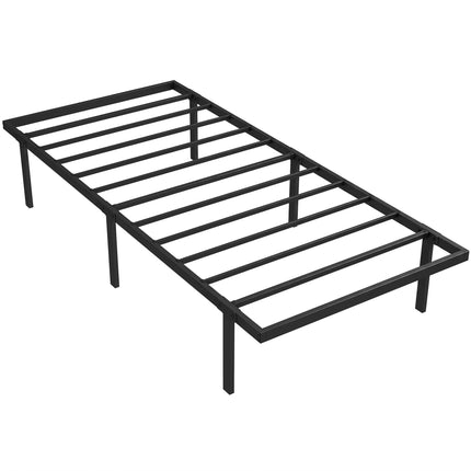 Metal Bed Frame 90x200 cm, Underbed Storage, Black