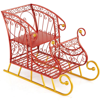 Metal Christmas Sleigh Basket, 2-Tier Gift Storage