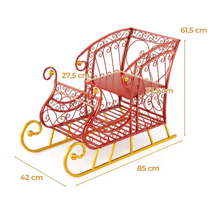 Metal Christmas Sleigh Basket, 2-Tier Gift Storage