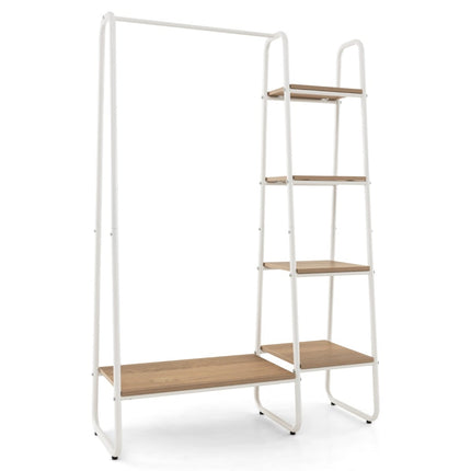 Metal Clothes Rack with 4 Shelves – Portable Wardrobe Organizer
