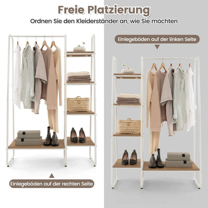 Metal Clothes Rack with 4 Shelves – Portable Wardrobe Organizer