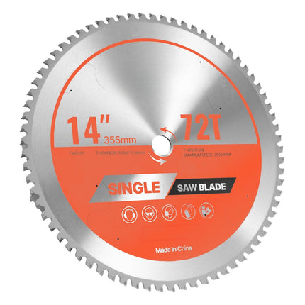 Metal Cutting Circular Saw Blade 14 Inch, 72T, 25.4mm