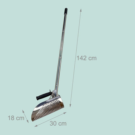 Metal Detecting Sand Sieve Spade – Long Handle, Stainless