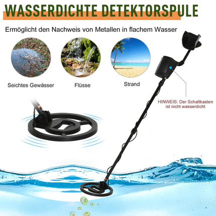 Waterproof metal detector - for professionals and beginners, Ø22cm coil