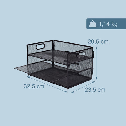 Metal Document Organizer, 3 Sections, Stackable