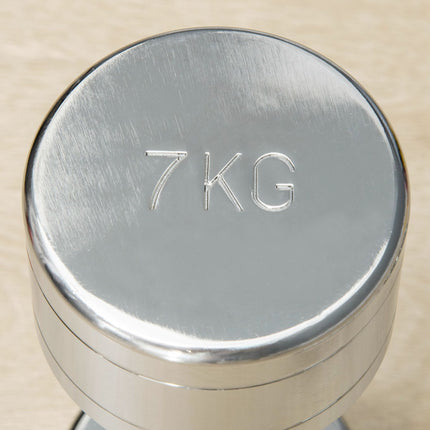 7 kg metal dumbbells set with 2, non-slip grooved handles