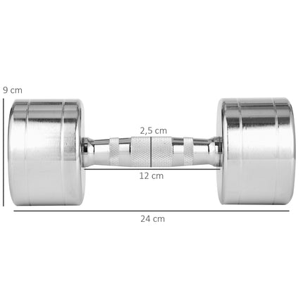 7 kg metal dumbbells set with 2, non-slip grooved handles