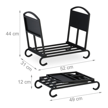 Metal Folding Firewood Basket with Handles