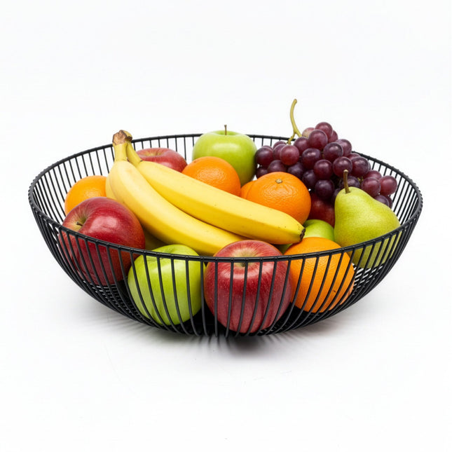 Metal Fruit Bowl, Large Lattice Design, Open Mesh