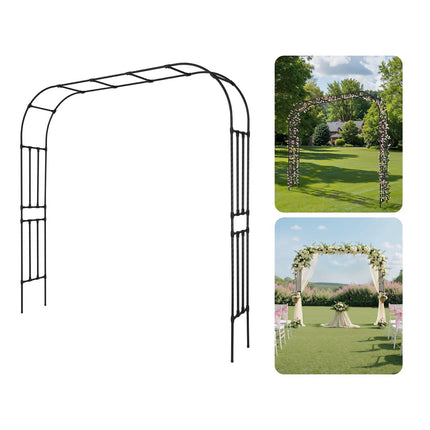 Metal Garden Arbor Arch 2.4 x 2.5m With Stakes