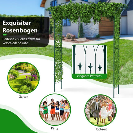 Metal Garden Arch for Climbing Plants, 205x52x205 cm, Green