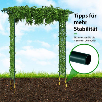 Metal Garden Arch for Climbing Plants, 205x52x205 cm, Green