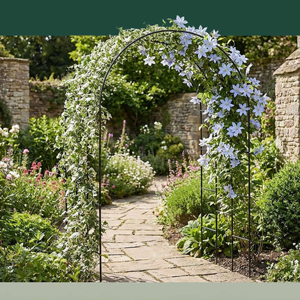 Metal Garden Arch for Climbing Plants, Triple-Arch Design