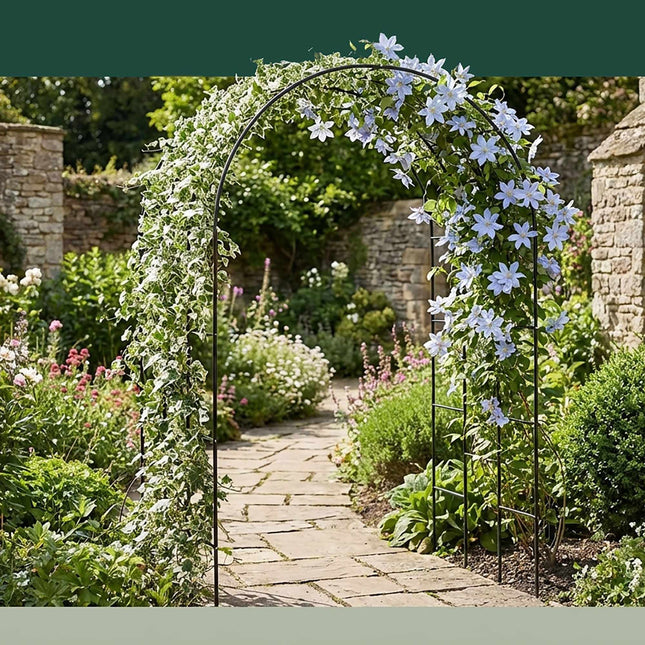 Metal Garden Arch for Climbing Plants, Triple-Arch Design