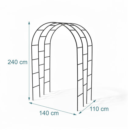 Metal Garden Arch for Climbing Plants, Triple-Arch Design