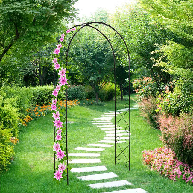 Metal Garden Archway for Climbing Plants – Black