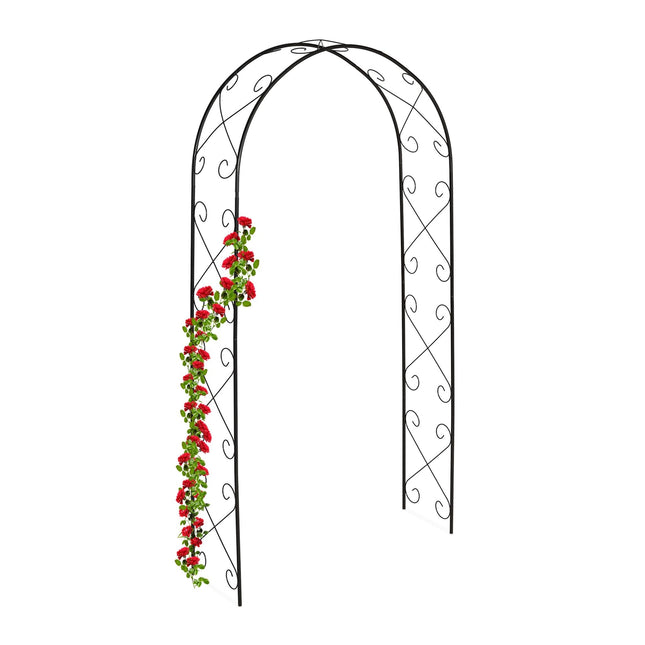Metal Garden Archway for Climbing Plants – Black
