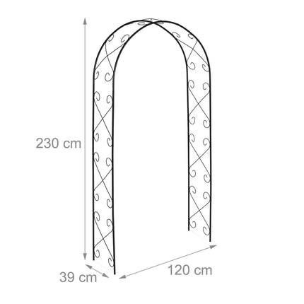 Metal Garden Archway for Climbing Plants – Black