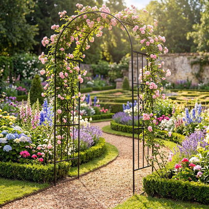 Metal Garden Arch with Arched Top for Climbing Plants