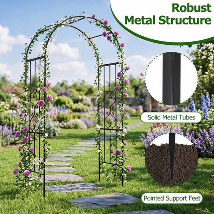 Metal Garden Arch with Arched Top for Climbing Plants
