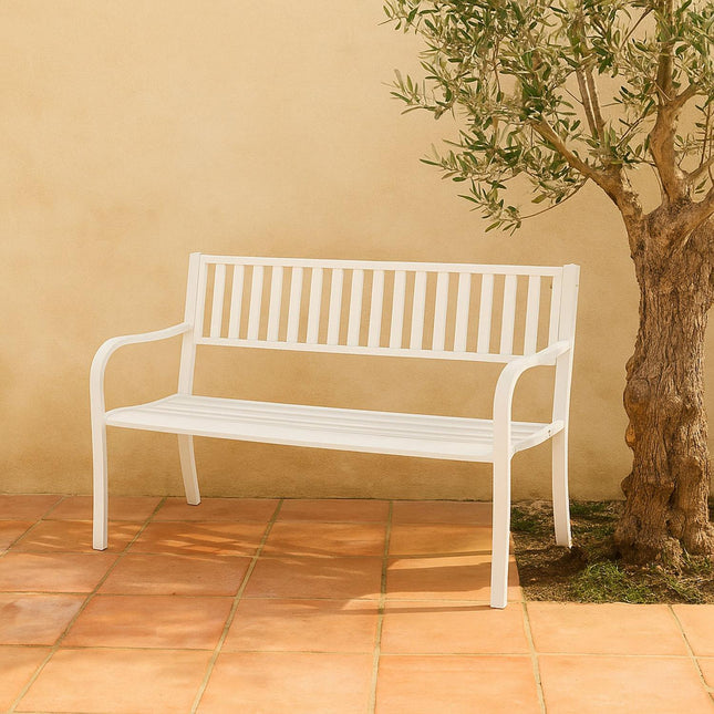 Metal Garden Bench – Decorative Outdoor Seat