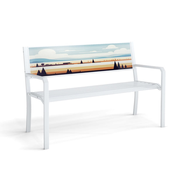 Metal Garden Bench, Weatherproof, 2-Seater, 300kg Capacity