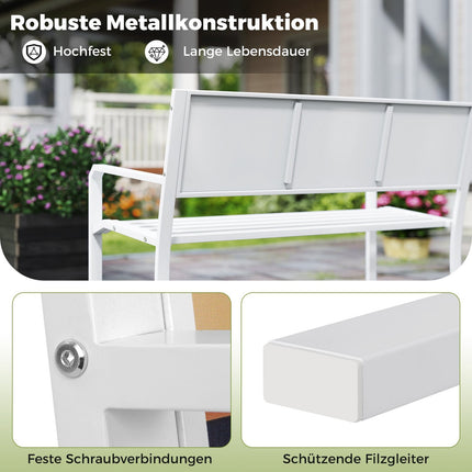 Metal Garden Bench, Weatherproof, 2-Seater, 300kg Capacity